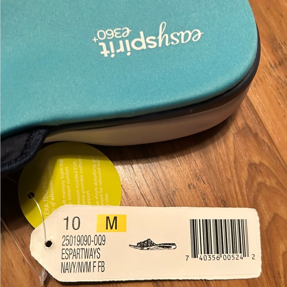 Easy Spirit Women's Navy and Teal e 360 Slide Sandals - Picture 4 of 5